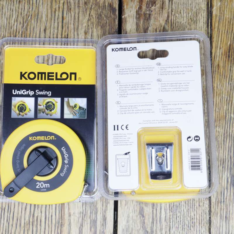 KOMELON UNIGRIP SWING LONG STEEL MEASURING TAPE | 20M | LUG20 - PACK OF TWO