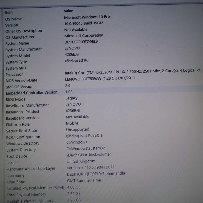 Lenovo ThinkPad T420 2.5GHz Core i5 320GB HDD 4GB RAM 14"