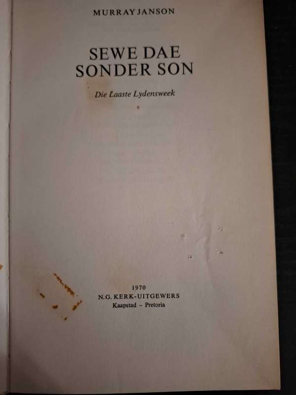 Sewe dae sonder son deur Murray Janson