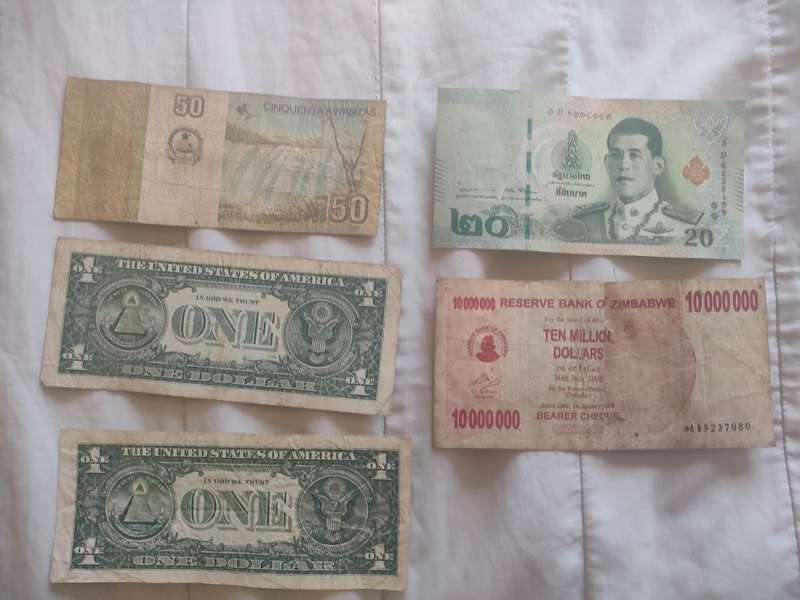 Bank Notes 2 x US Dollar | 10 000 000 Zim Dollars | Others