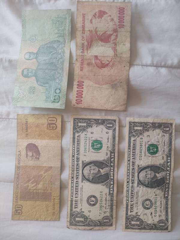 Bank Notes 2 x US Dollar | 10 000 000 Zim Dollars | Others