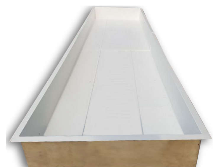Fiberglass Commercial Plant GrowBed - 2.5m x 1.2m x 0.25m