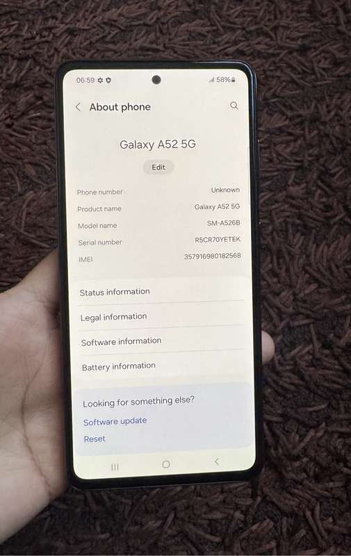 A52 5G 128gb  6gb ram black color
