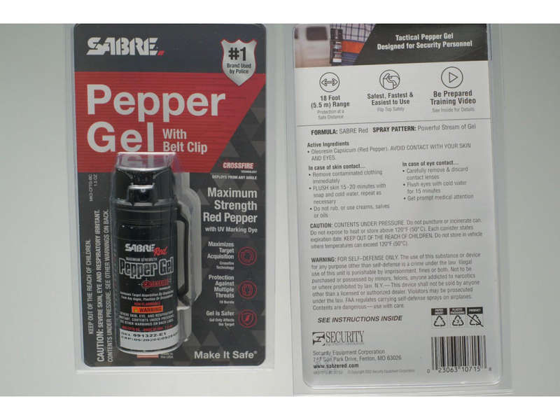 Sabre MK-3 Gel, W/Belt Clip, RRD Cross