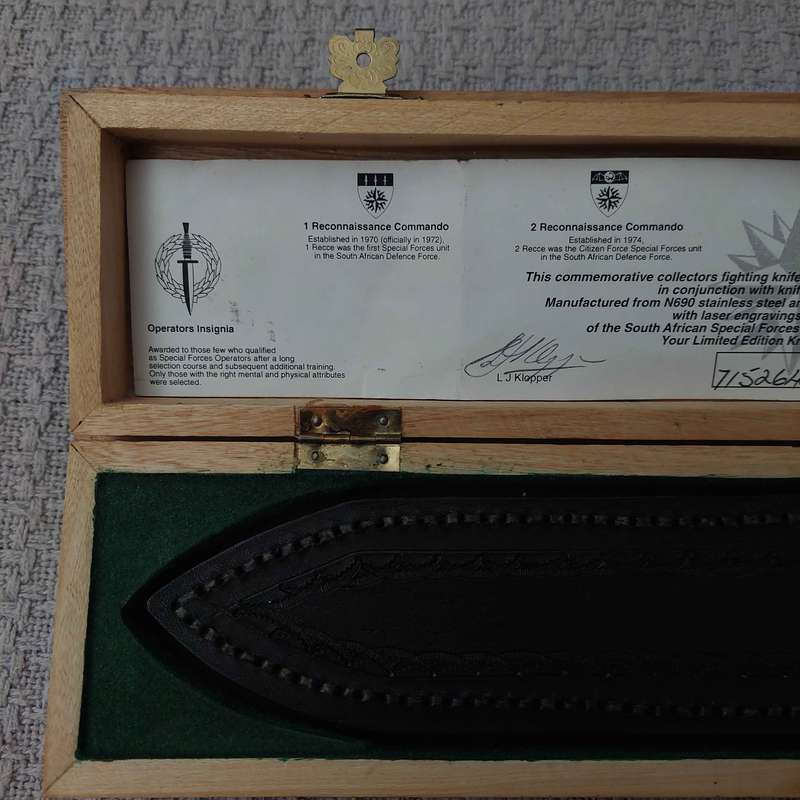 South African Special Forces (Recce) Association Collector's Knife