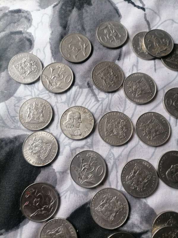 39x Mix South African 50cent coins