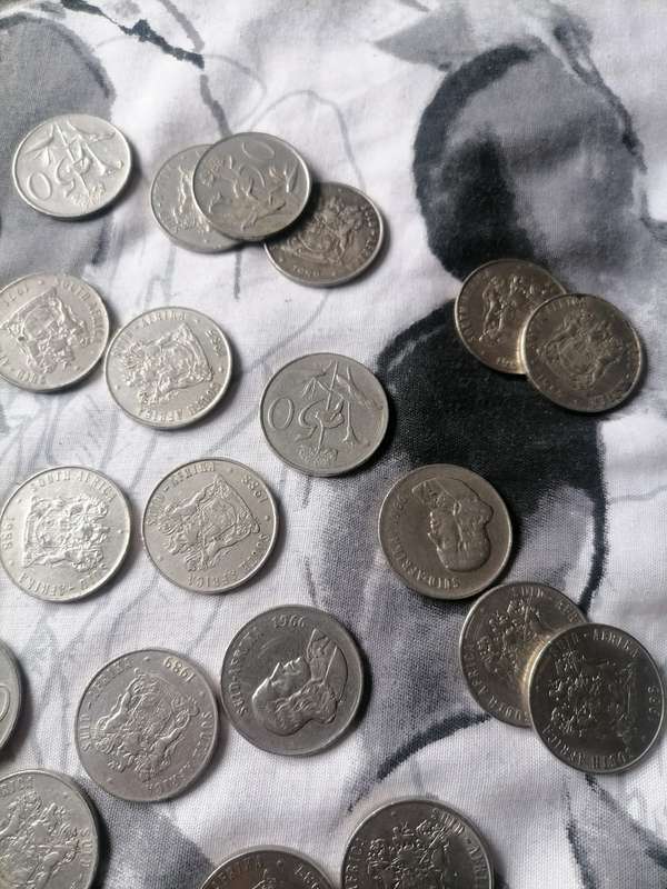 39x Mix South African 50cent coins