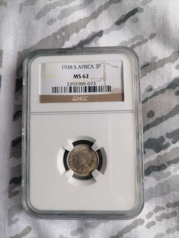 MS 62 1942 S.AFRICA 3P & MS 62 1938 S.AFRICA 3P Coins