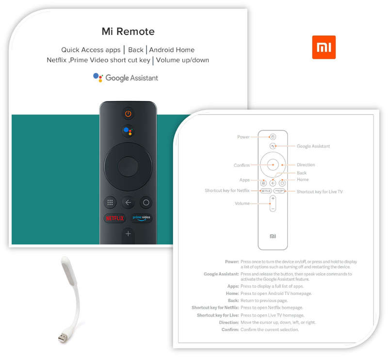 Xiaomi Origin Remote Control for (Mi Box - TV Stick) Voice Commands.