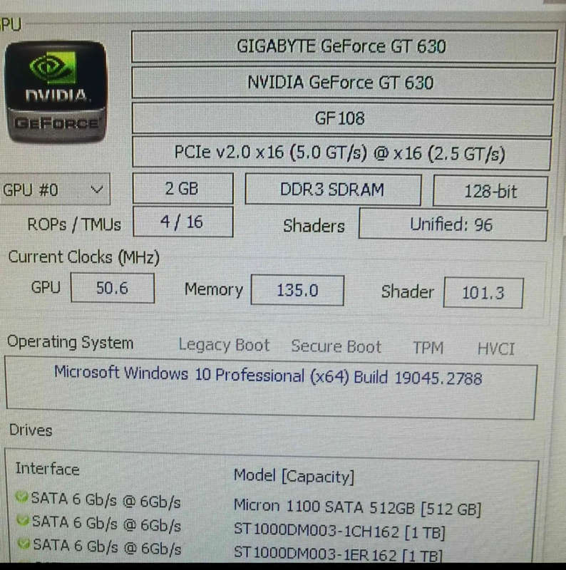 Gigabyte NVIDIA GeForce GT 630 2GB DDR3 Graphic Card - Second Hand