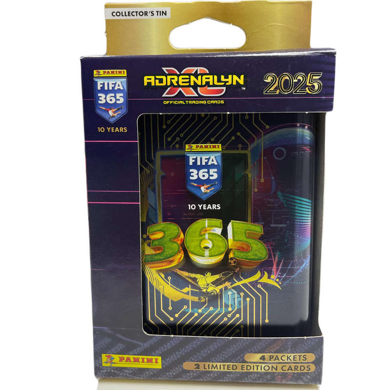 FIFA 2025 SOCCER CARDS POCKET TIN - 4 PACKETS + 2 LIMITED EDITIONS