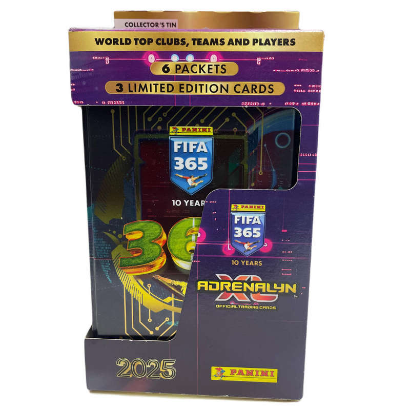 FIFA 2025 SOCCER CARDS CLASSIC TIN - 6 PACKS + 3 LIMITED EDITIONS