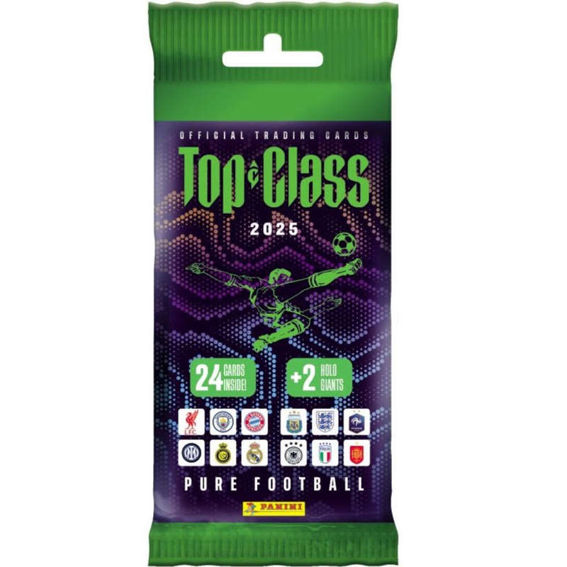 FIFA TOP CLASS 2025 SOCCER CARDS FAT PACK - 24 CARDS + 2 HOLO GIANTS