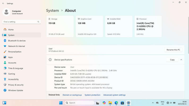 HP elitebook 840 g3