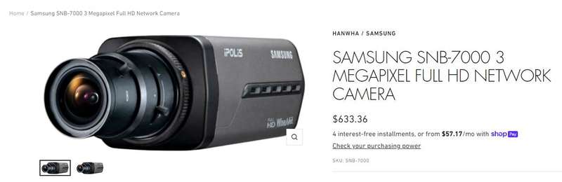 Samsung SNB-7000 Bullet IP security camera Indoor & outdoor 2048 x 1536 pixels