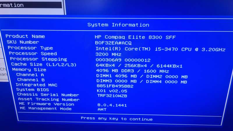HP COMPAQ ELITE 8300 SFF CORe i5
