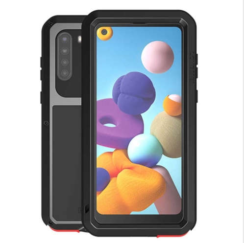 For Samsung Galaxy A21 (US Version) LOVE MEI Metal Shockproof Waterproof Dustproof Protective Case w
