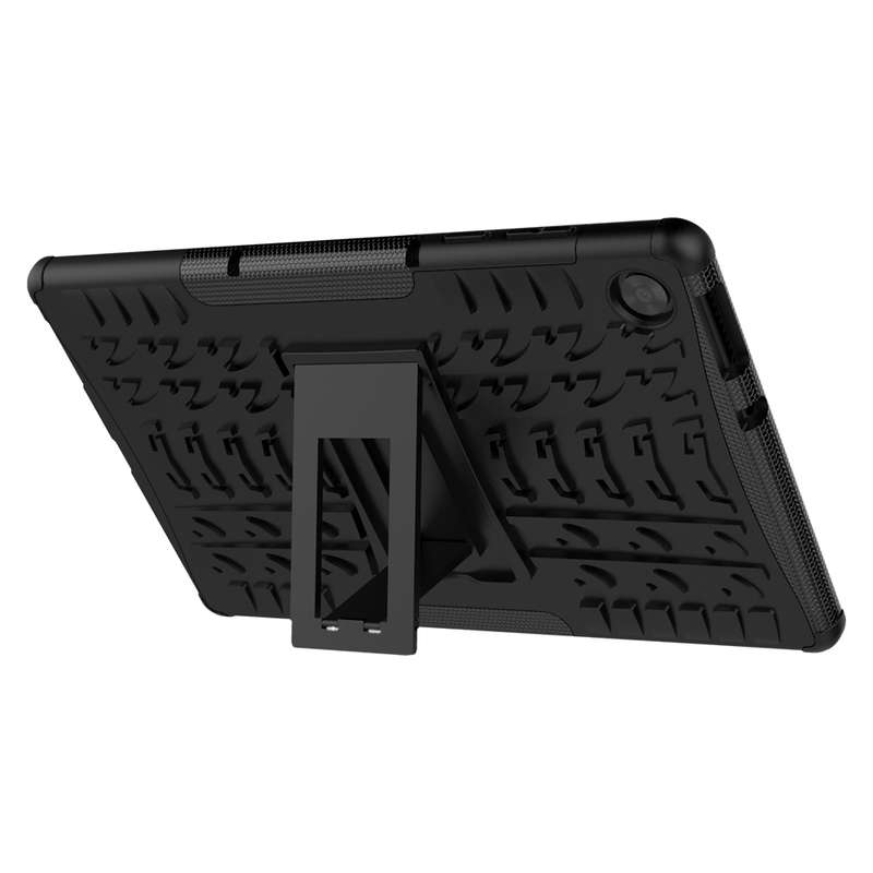 For Lenovo Tab M10 HD Gen 2 (TB-X306F) Tire Texture TPU+PC Shockproof Case with Holder(Black)