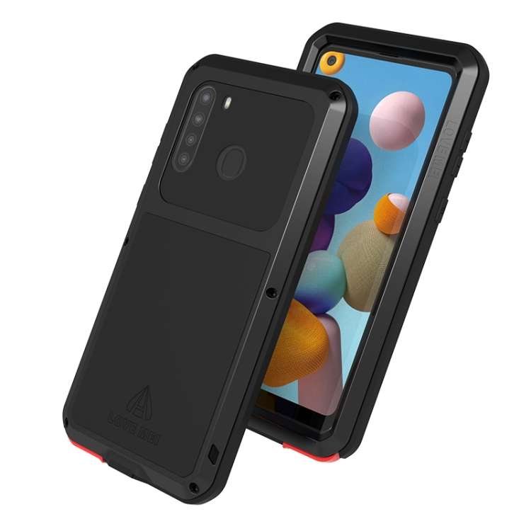 For Samsung Galaxy A21 (US Version) LOVE MEI Metal Shockproof Waterproof Dustproof Protective Case w