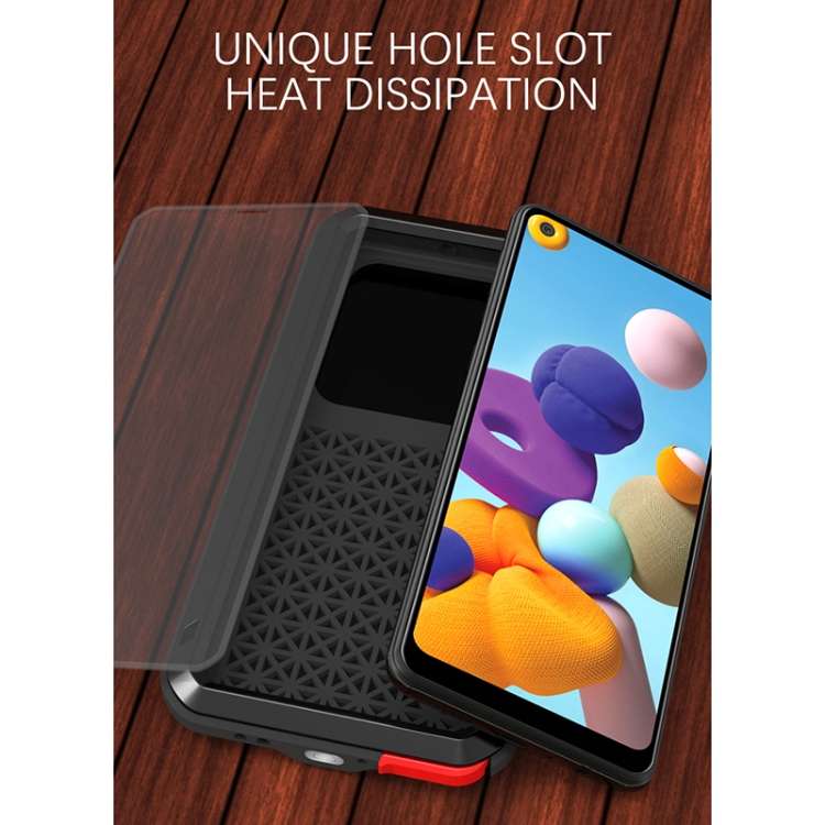 For Samsung Galaxy A21 (US Version) LOVE MEI Metal Shockproof Waterproof Dustproof Protective Case w