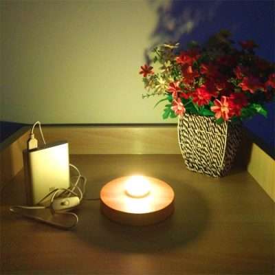 RGB Wood LED Base 7 RGB Lights USB Powered IR Remote TDL-WP Decoration