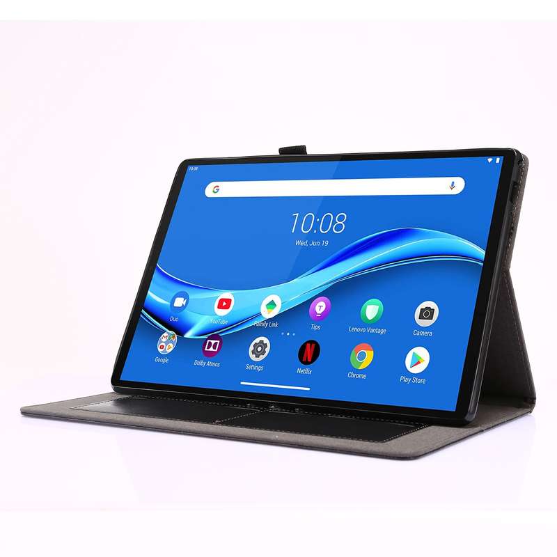 For Lenovo Tab M10 10.1 2-Fold Business Horizontal Flip PU Leather Case with Card Slots and Holder