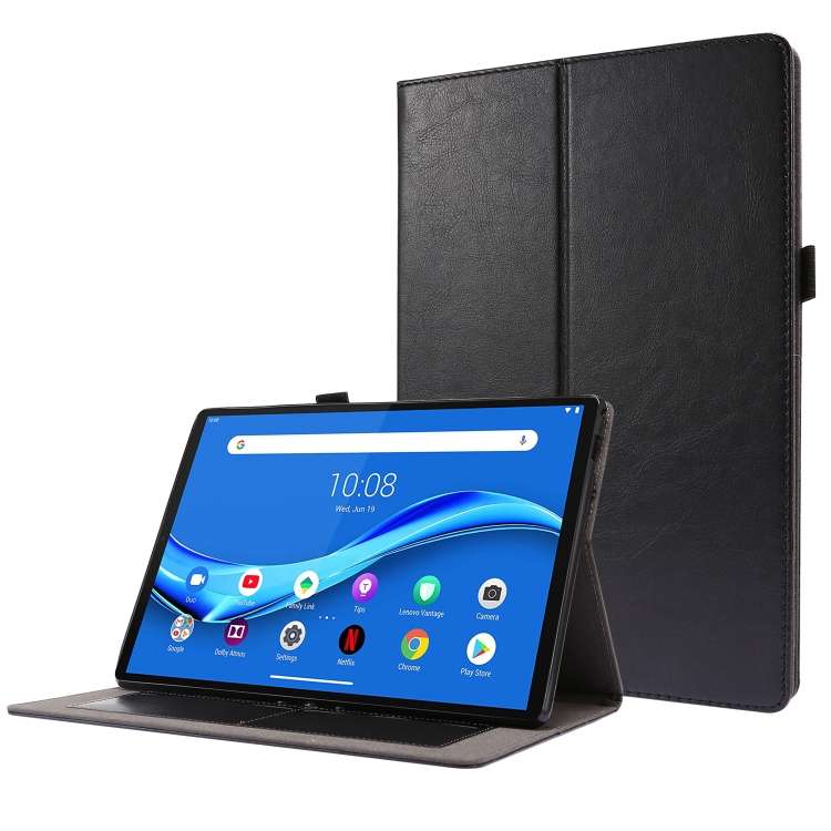 For Lenovo Tab M10 10.1 2-Fold Business Horizontal Flip PU Leather Case with Card Slots and Holder