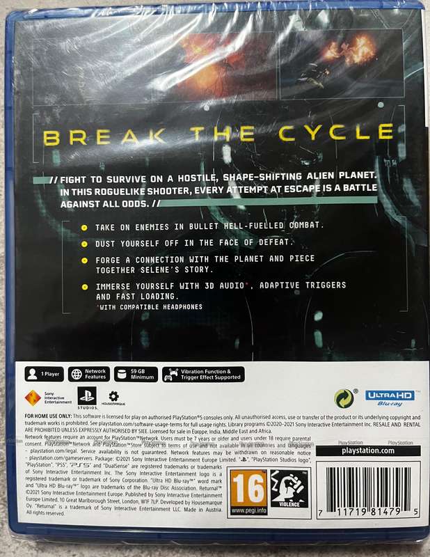 PS5 Game - Returnal  New & Sealed - PlayStation 5