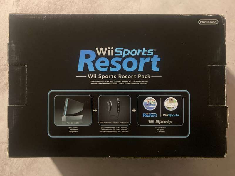Nintendo Wii Console - RVL001 (EUR) - Black - In Original Box + Wii Sports