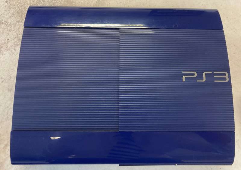 Sony PlayStation 3  Limited Edition Azurite Blue Super Slim 500GB Console + 2 Controllers + 4 Games