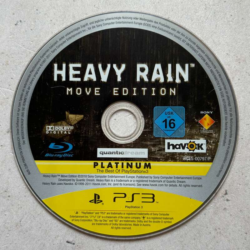 Heavy Rain Move Edition (PS3) - Disk Only