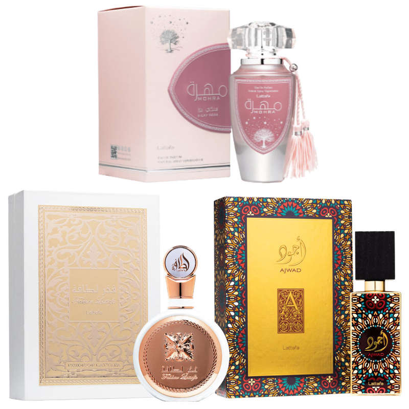 Lattafa Combo Deal Fakhar, Ajwad & Mohra Eau de Parfum 100ml