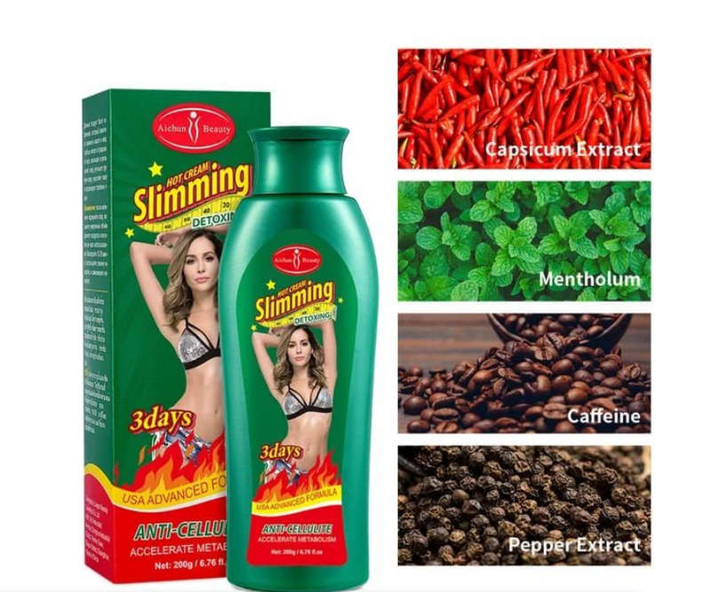 Cellulite Cream Aichun Beauty Body Shaping Fat Burning Slimming Hot Cream - Green