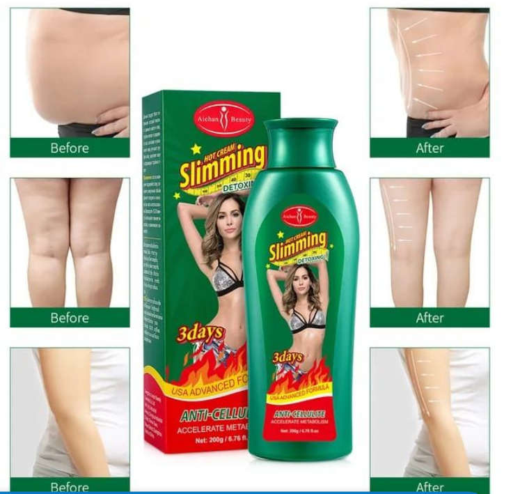 Cellulite Cream Aichun Beauty Body Shaping Fat Burning Slimming Hot Cream - Green