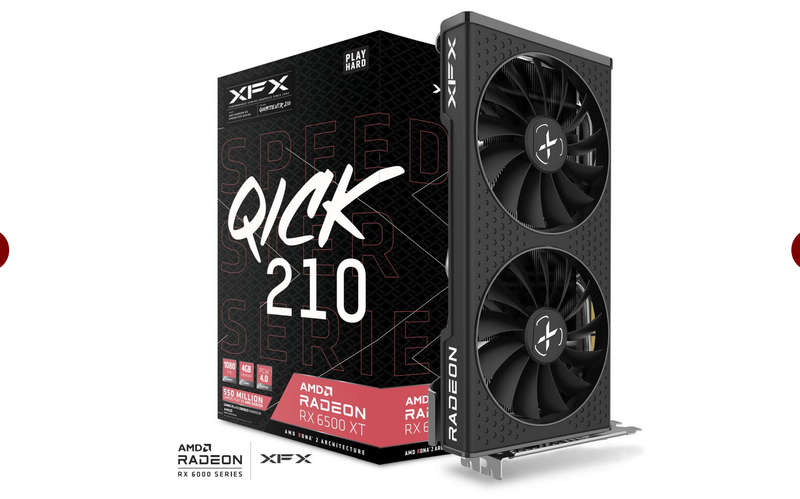 XFX Radeon RX 6500 XT Speedster QICK 4GB GDDR6 64-bit PCI-E 4.0 Desktop Graphics Card