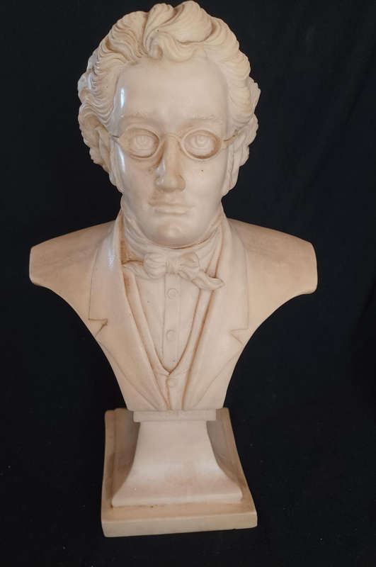 Vintage alabaster bust of composer Fraz Schubert