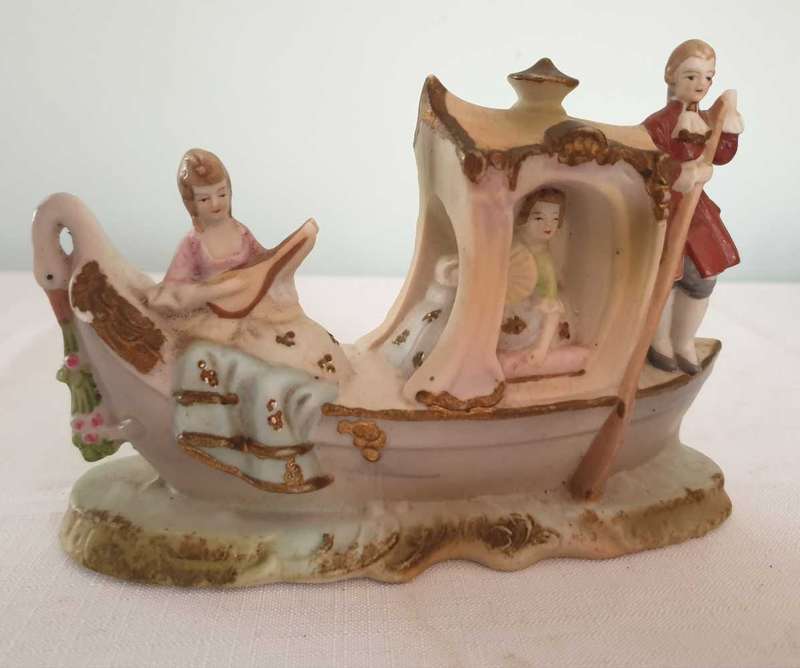 Vintage Paulux  Bisque Victorian porcelain figurine