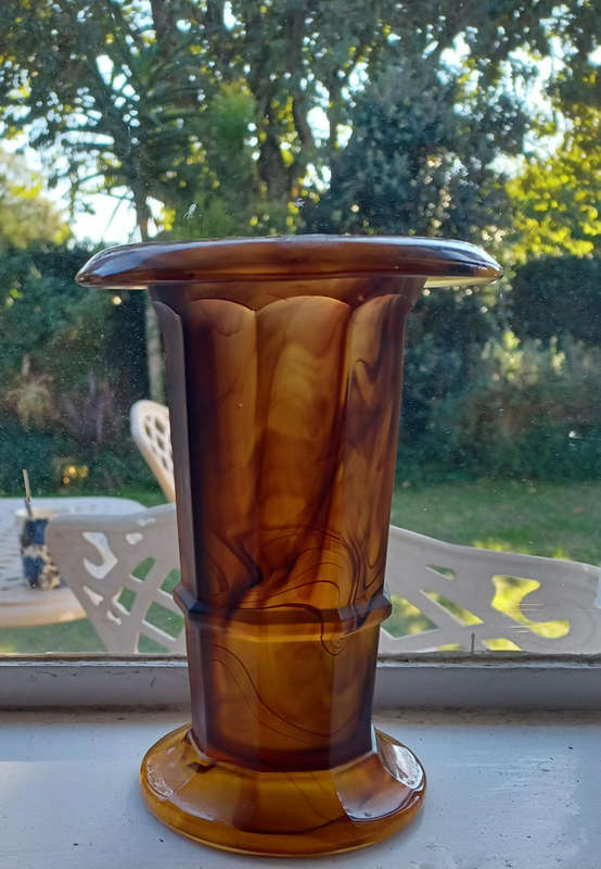 Antique Art Deco amber " Cloud Glass" made by George Davidson and Co