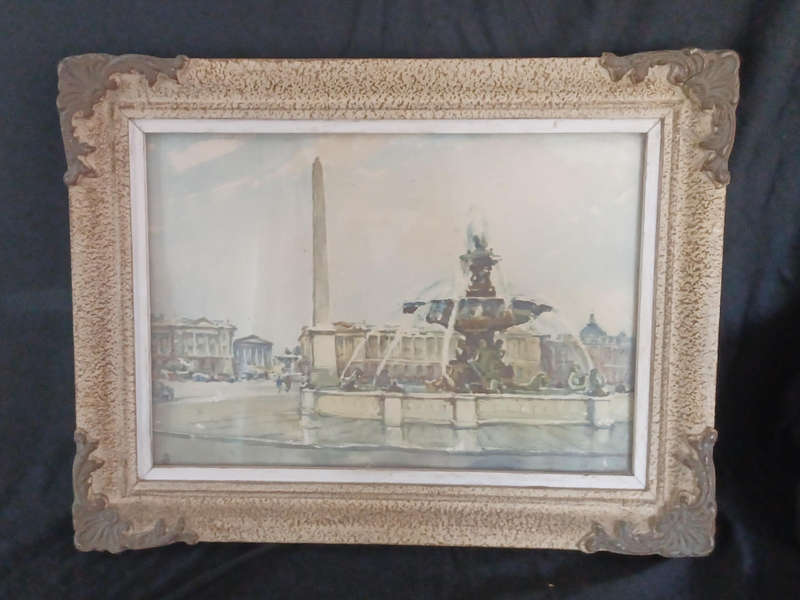 Original lithograph print of the Place de la Concorde by Nicolas Markovitz