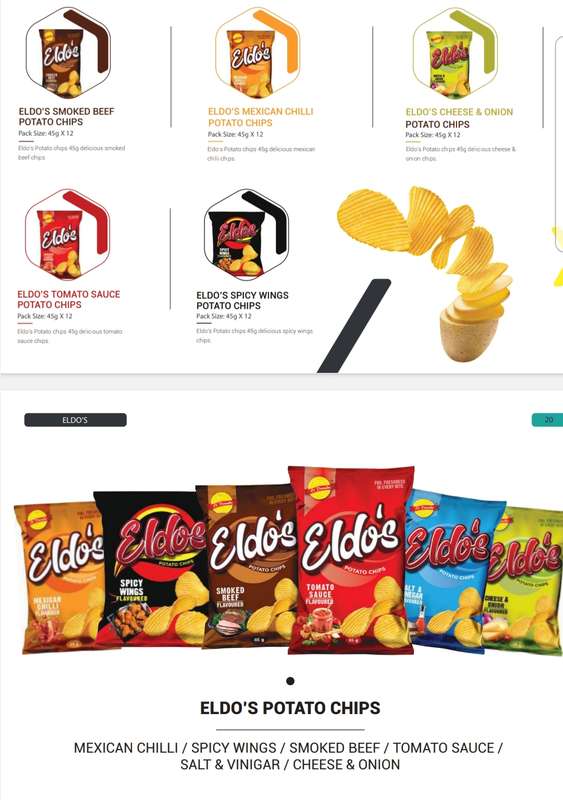 Chips, Beef, Cheese & Onion and many more flavors. 12 x Packets Eldo's Brand
