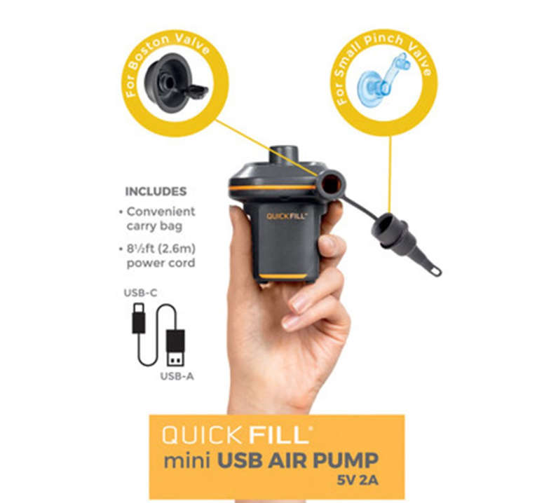 Intex Mini USB Electric Air Pump for Rapid Inflation + Nozzle Pack