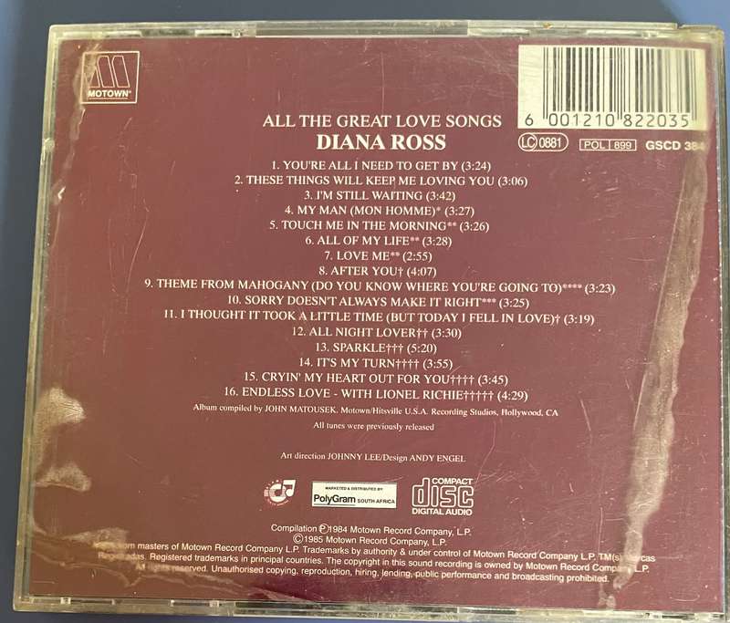 Diana Ross All The Great Love Songs CD