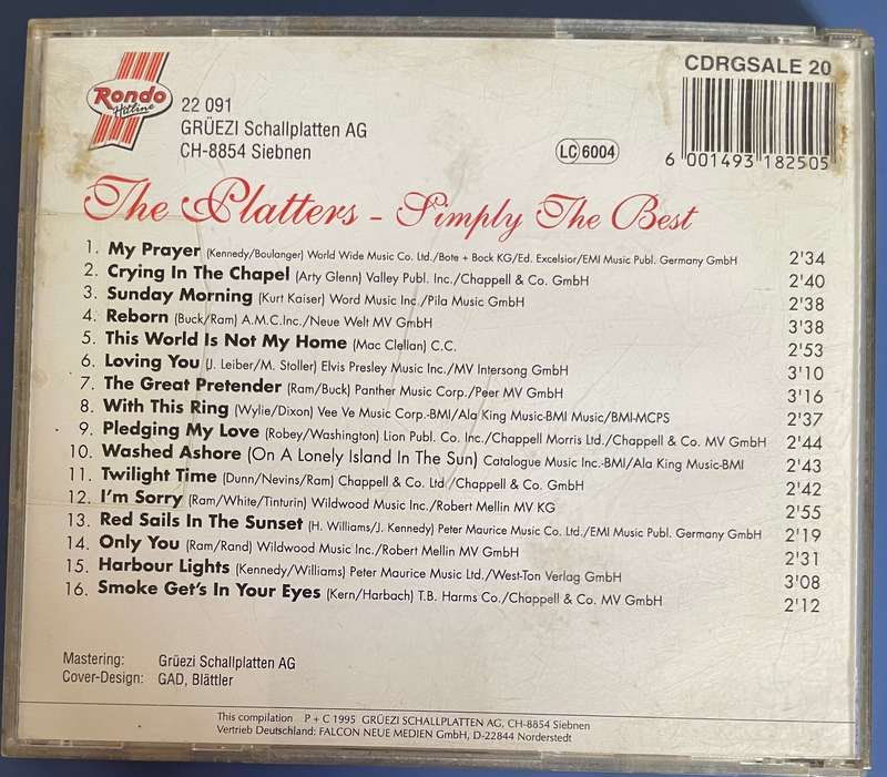 The Platters Simply the Best CD