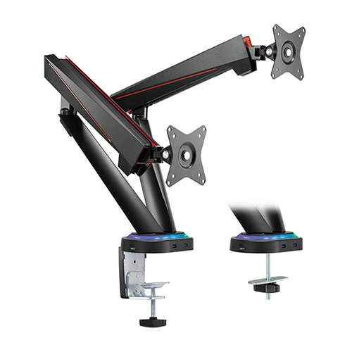Linkqnet 17-32" Dual Monitor Aluminium Spring-Assisted Arms With Usb /Audio/mic ports