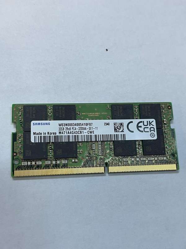 Samsung 32 GB RAM Memory 3200MHz DDR4 Notebook 260Pin PC4  Pre-owned.