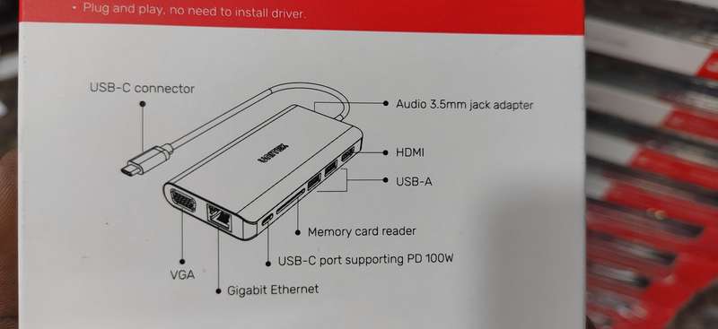 Unitek USB Ethernet Hub 08+ HDMI, 100W Power Delivery and Dual Card Reader