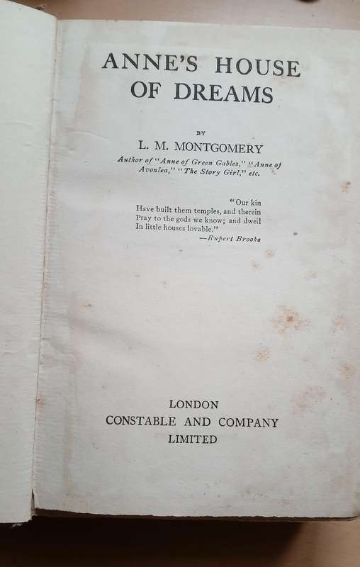 Anne's House of Dreams L.M. Montgomery 1917 uk edition