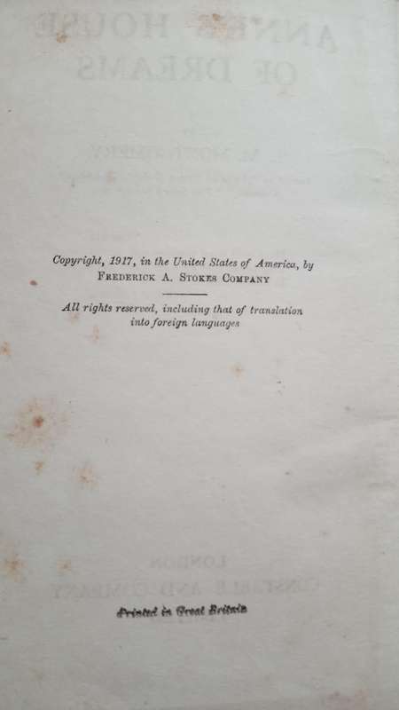 Anne's House of Dreams L.M. Montgomery 1917 uk edition