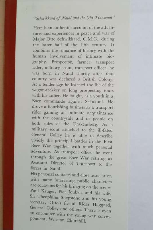 Schwikkard of Natal and the old Transvaal  Cecil Cowley First edition 1978