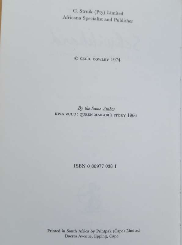 Schwikkard of Natal and the old Transvaal  Cecil Cowley First edition 1978